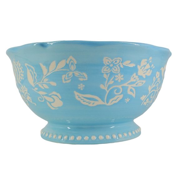 The Pioneer Woman Embossed Footed SWEET ROSE 6" Stoneware Cereal Bowl - Picture 3 of 6